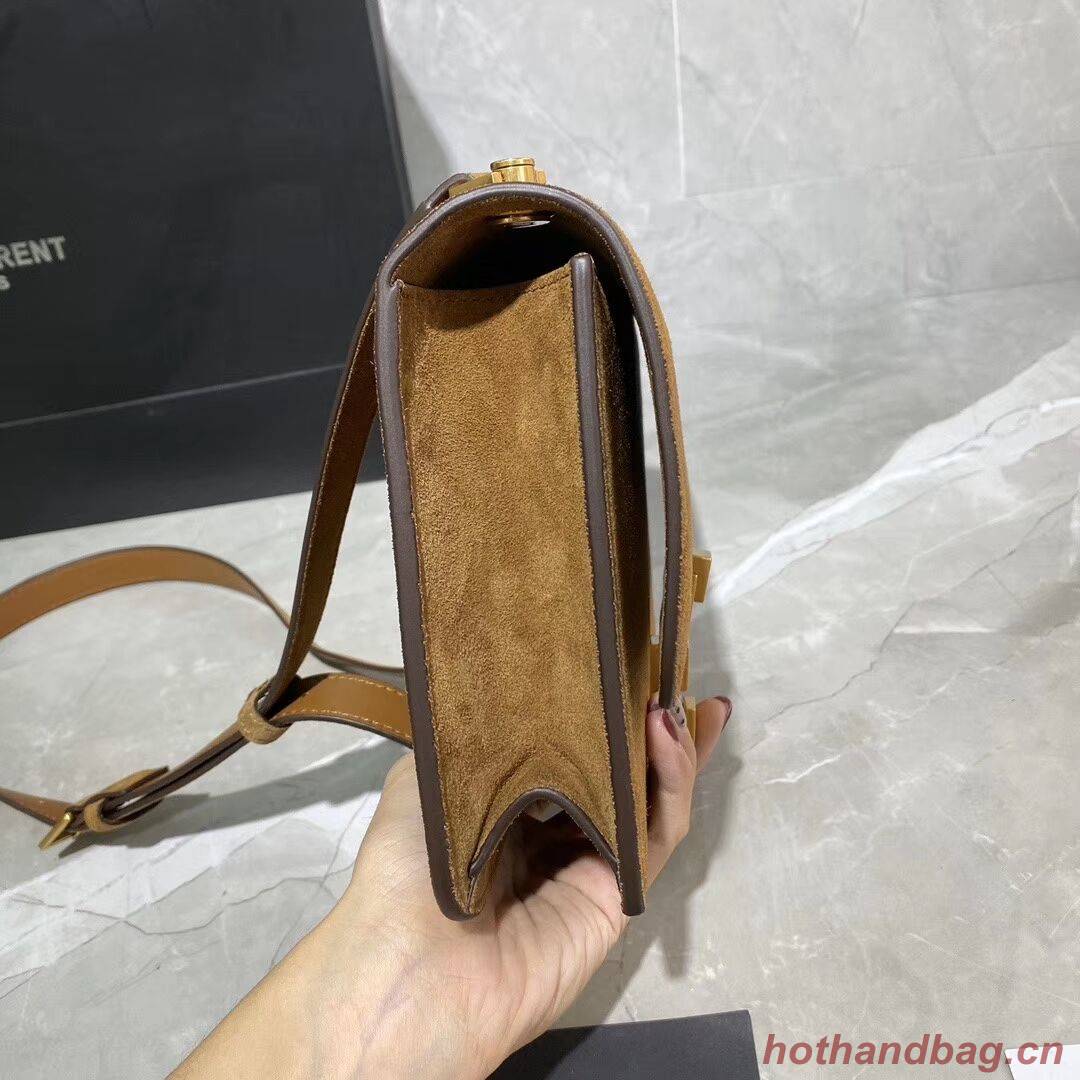 Yves Saint Laurent CARRE SATCHEL IN SUEDE Y585061 brown Yves Saint Laurent CARRE SATCHEL IN SUEDE Y585061 brown