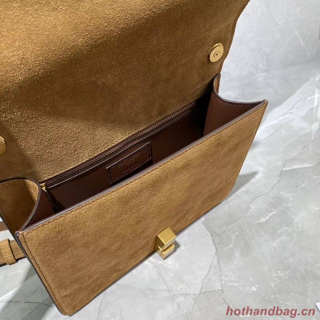 Yves Saint Laurent CARRE SATCHEL IN SUEDE Y585061 brown Yves Saint Laurent CARRE SATCHEL IN SUEDE Y585061 brown