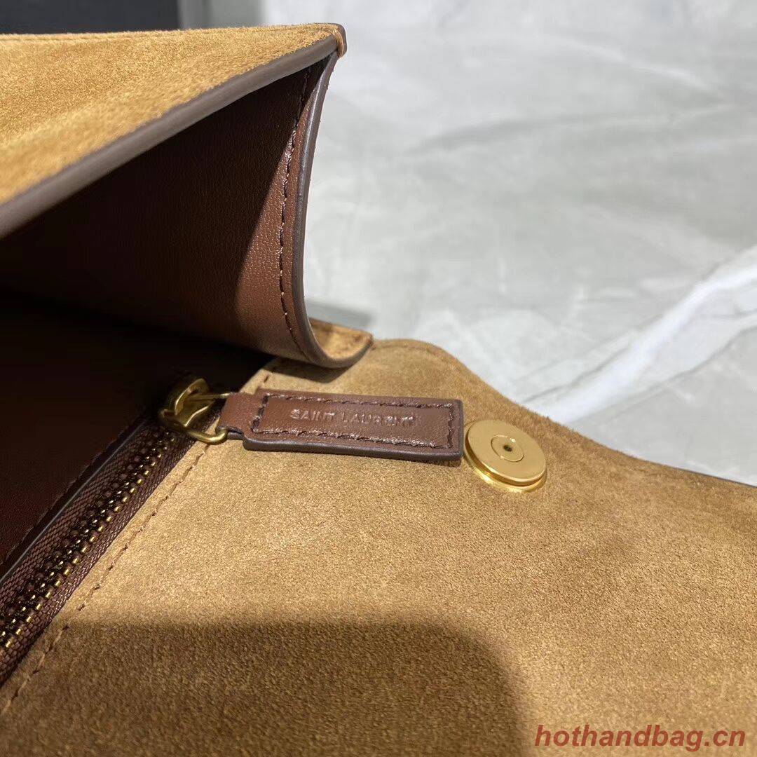 Yves Saint Laurent CARRE SATCHEL IN SUEDE Y585061 brown Yves Saint Laurent CARRE SATCHEL IN SUEDE Y585061 brown