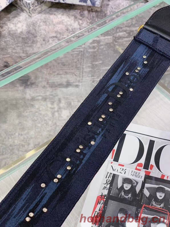 DIOR BLUE MULTICOLOR CAMOUFLAGE FULLY EMBROIDERED STRAP M928