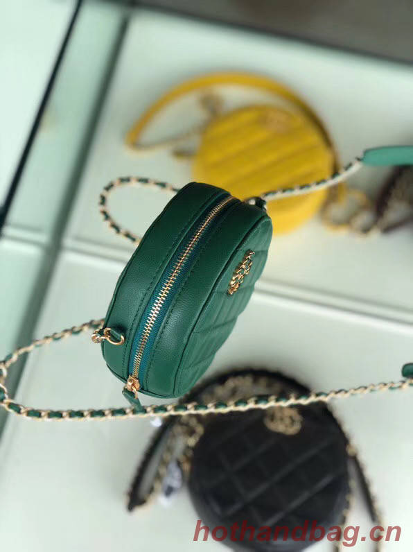 CHANEL Sheepskin Chain packet A0725 green