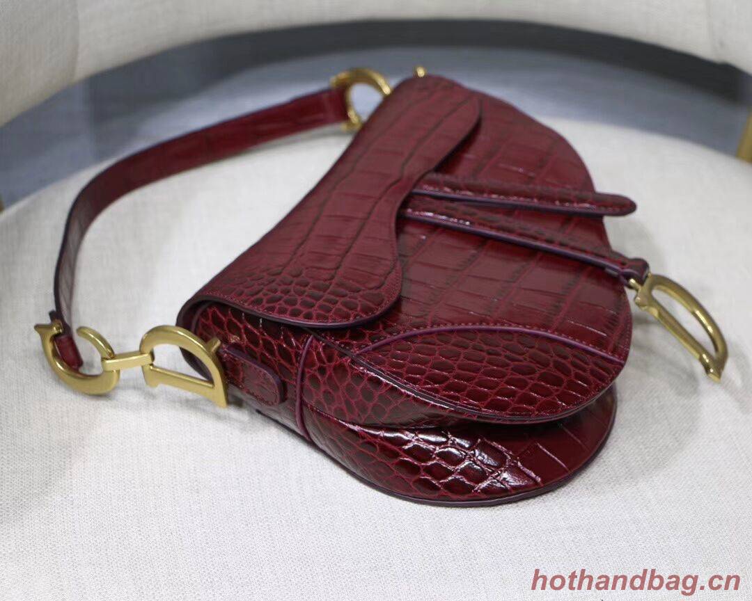 Dior SADDLE SOFT CALFSKIN BAG C9045 Burgundy