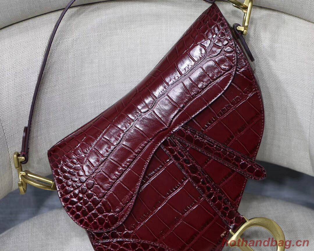Dior SADDLE SOFT CALFSKIN BAG C9045 Burgundy