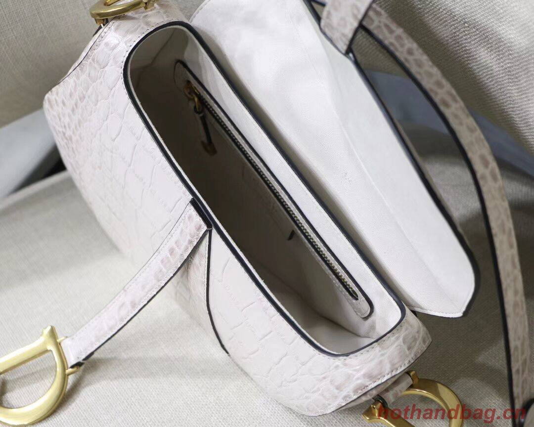 Dior SADDLE SOFT CALFSKIN BAG C9045 white Dior SADDLE SOFT CALFSKIN BAG C9045 white