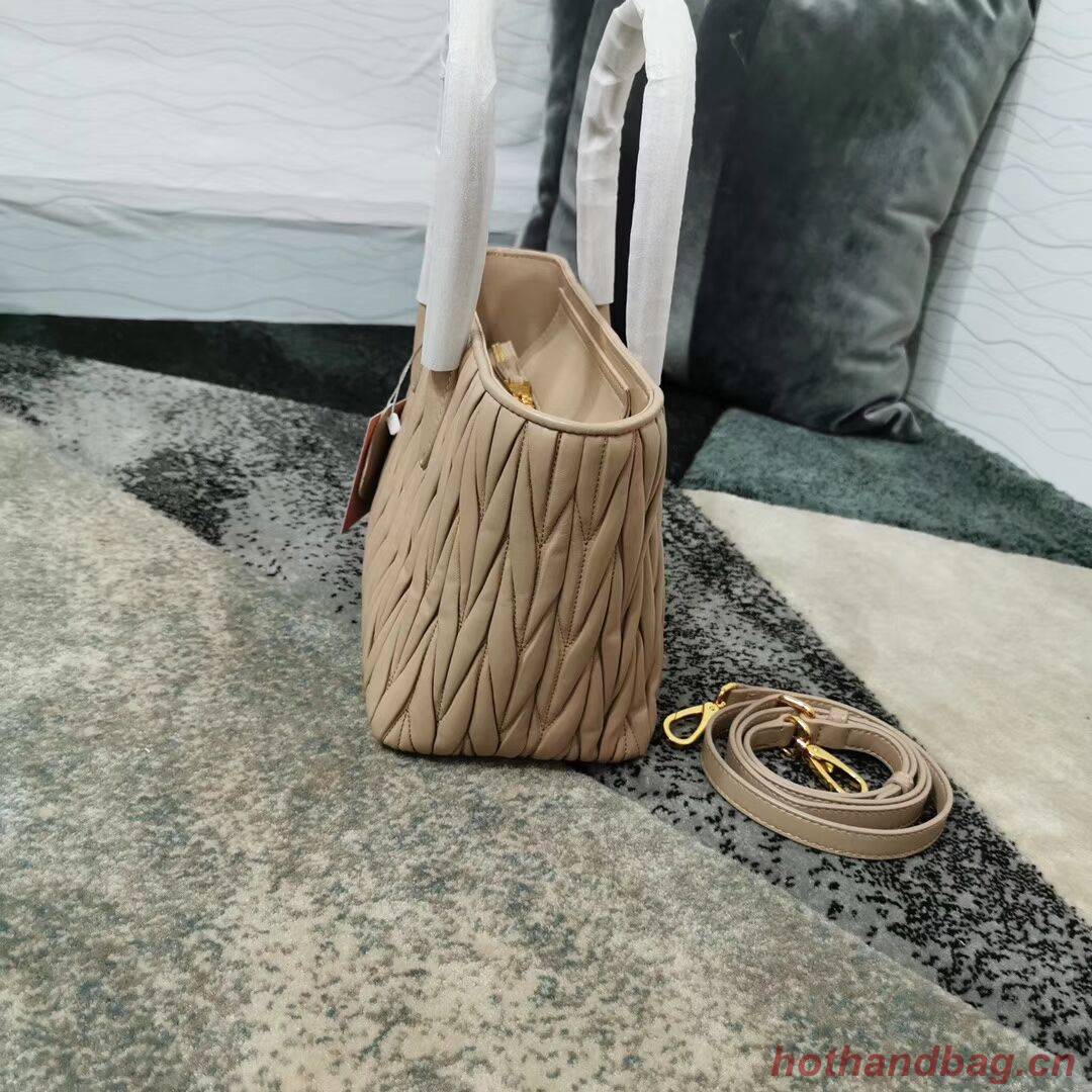miu miu Matelasse Nappa Leather Top-handle Bag 5BG163 Apricot miu miu Matelasse Nappa Leather Top-handle Bag 5BG163 Apricot