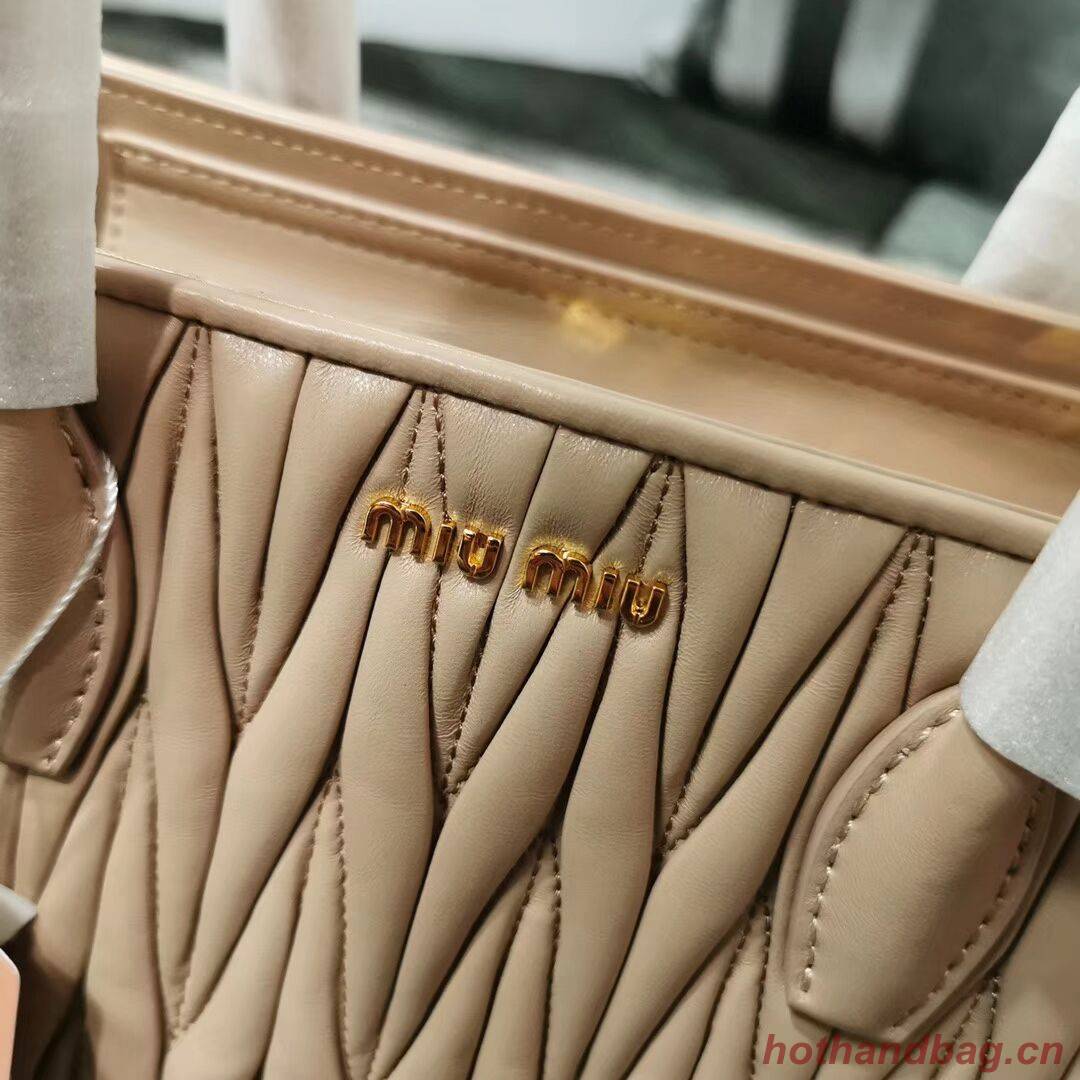miu miu Matelasse Nappa Leather Top-handle Bag 5BG163 Apricot miu miu Matelasse Nappa Leather Top-handle Bag 5BG163 Apricot