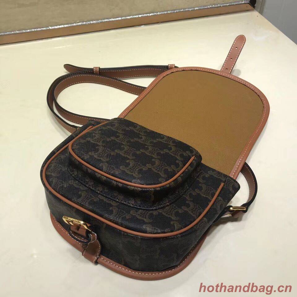 Celine MEDIUM FOLCO BAG IN TRIOMPHE CANVAS CL01502 tan Celine MEDIUM FOLCO BAG IN TRIOMPHE CANVAS CL01502 tan