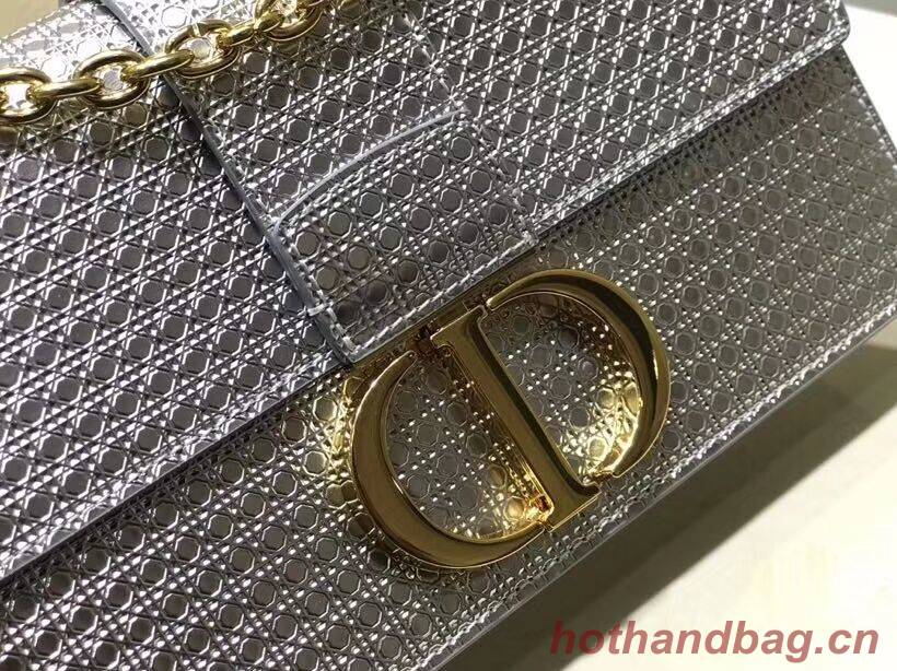 Dior 30 MONTAIGNE SMOOTH CALFSKIN FLAP BAG C9230 silvery Dior 30 MONTAIGNE SMOOTH CALFSKIN FLAP BAG C9230 silvery