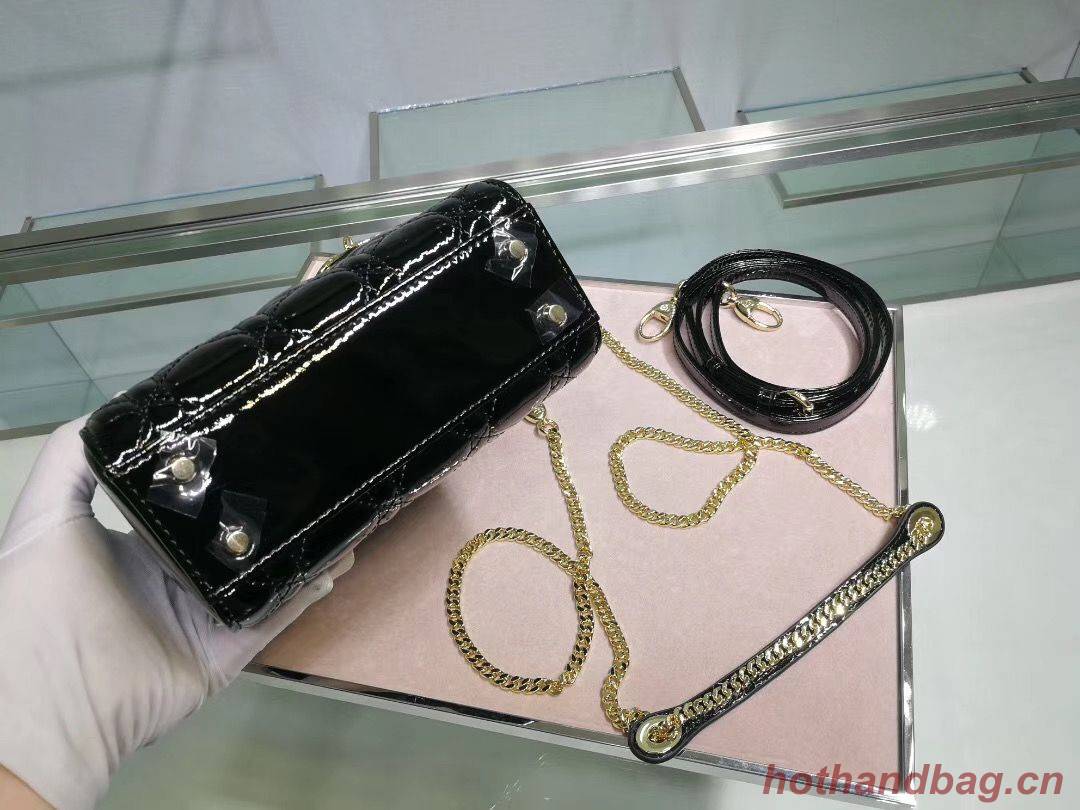 Dior MINI LADY DIOR CALFSKIN Black BAG M0505O Gold Dior MINI LADY DIOR CALFSKIN Black BAG M0505O Gold