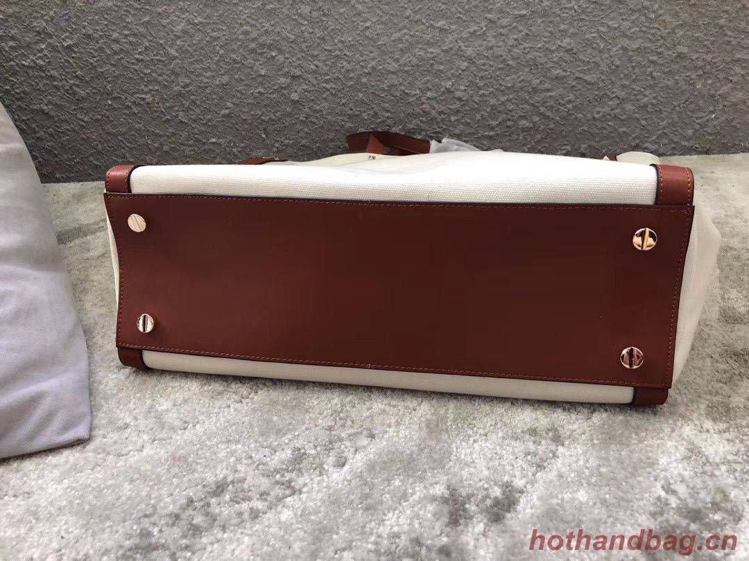 VALENTINO Rockstud Canvas Shopping Bag V0978 Wihte&Wine VALENTINO Rockstud Canvas Shopping Bag V0978 Wihte&Wine