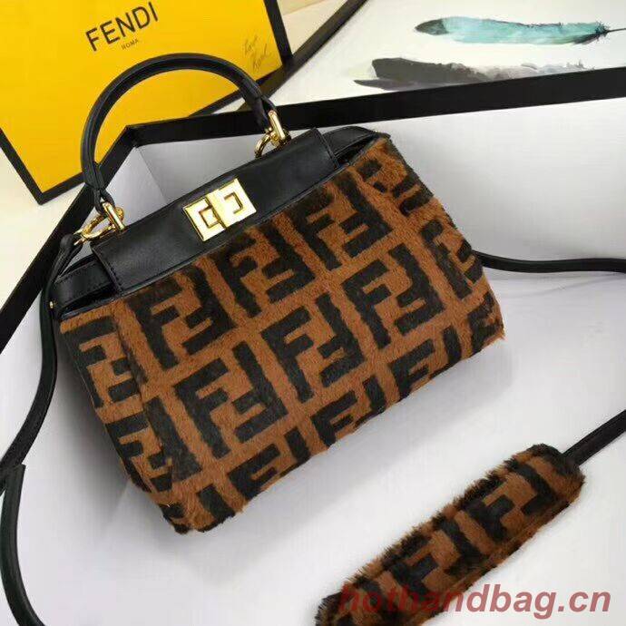 Fendi PEEKABOO REGULAR Horse hair F3302 Black Fendi PEEKABOO REGULAR Horse hair F3302 Black