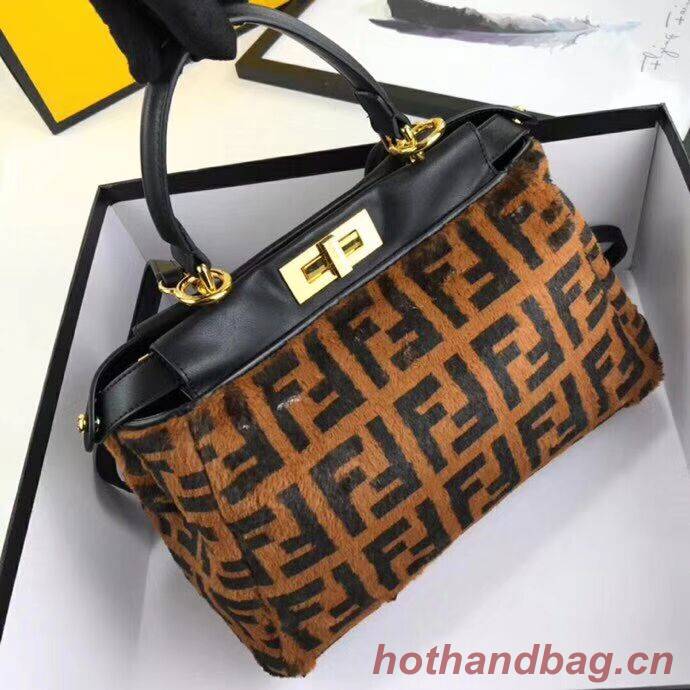 Fendi PEEKABOO REGULAR Horse hair F3303 Black Fendi PEEKABOO REGULAR Horse hair F3303 Black