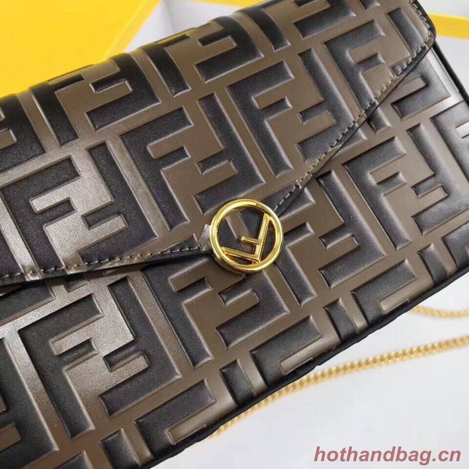 Fendi WALLET ON CHAIN WITH POUCHES leather mini-bag 8BS032 brown Fendi WALLET ON CHAIN WITH POUCHES leather mini-bag 8BS032 brown