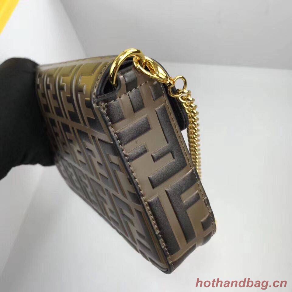 Fendi WALLET ON CHAIN WITH POUCHES leather mini-bag 8BS032 brown Fendi WALLET ON CHAIN WITH POUCHES leather mini-bag 8BS032 brown