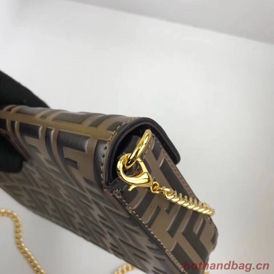 Fendi WALLET ON CHAIN WITH POUCHES leather mini-bag 8BS032 brown Fendi WALLET ON CHAIN WITH POUCHES leather mini-bag 8BS032 brown