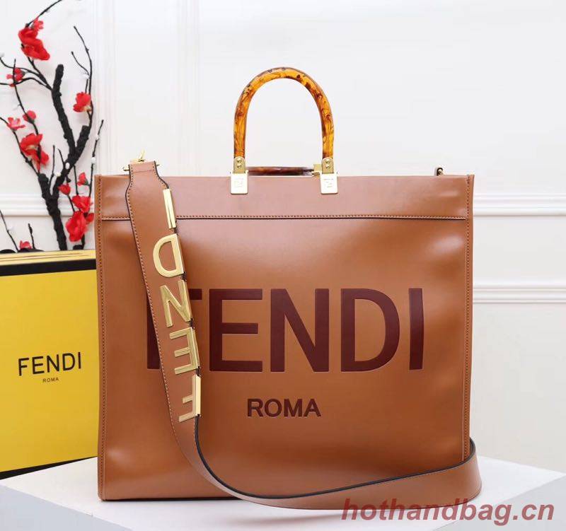 FENDI Shopper leather bag F6398 Brown FENDI Shopper leather bag F6398 Brown