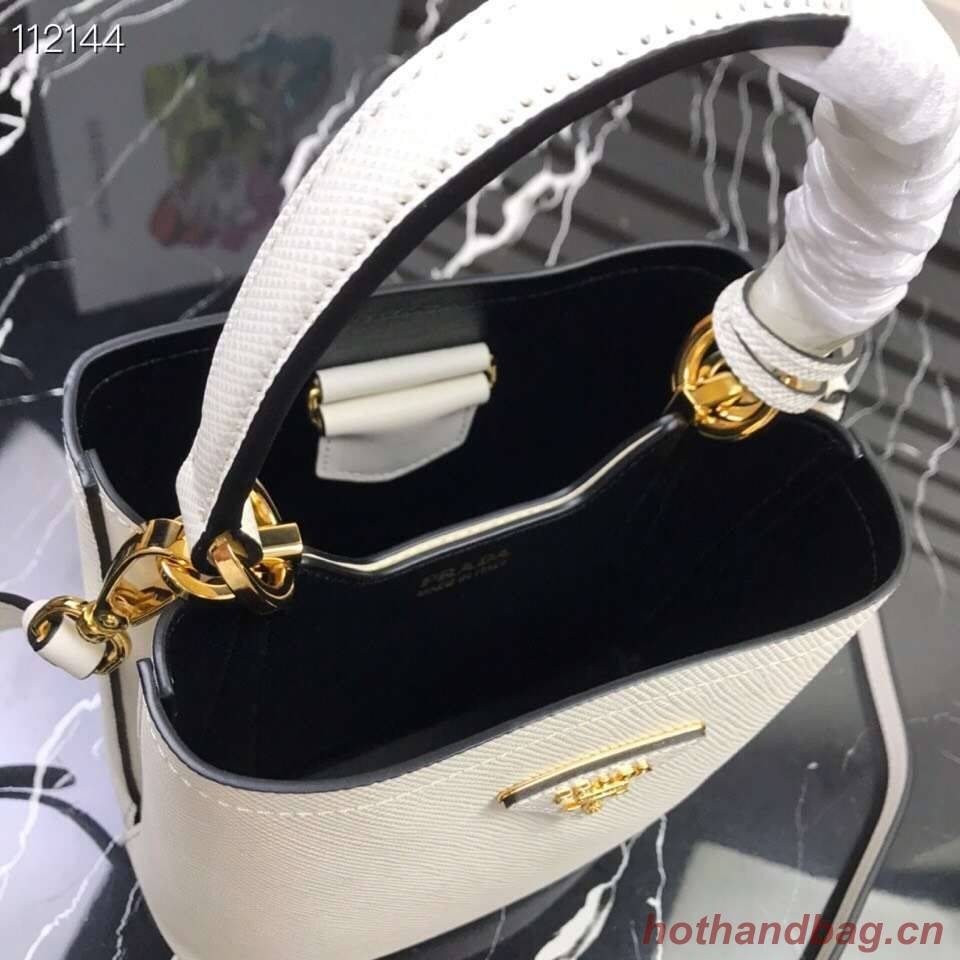 Prada Panier small Original Saffiano Bag 1BA217 White Prada Panier small Original Saffiano Bag 1BA217 White