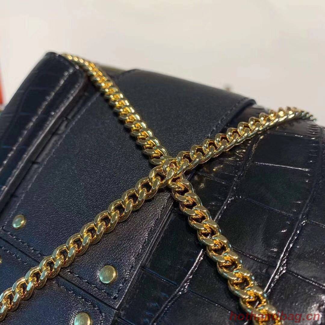 Chloe Original Crocodile skin Leather Top Handle Small Bag 3S030 black Chloe Original Crocodile skin Leather Top Handle Small Bag 3S030 black