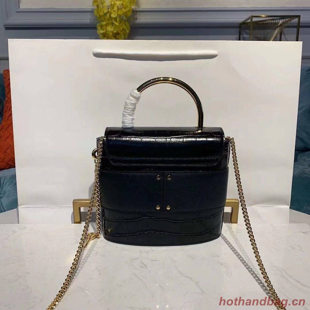 Chloe Original Crocodile skin Leather Top Handle Small Bag 3S030 black Chloe Original Crocodile skin Leather Top Handle Small Bag 3S030 black