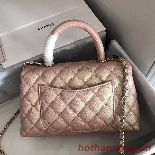 Chanel Small Flap Bag with Top Handle A92990 Light Pink Chanel Small Flap Bag with Top Handle A92990 Light Pink