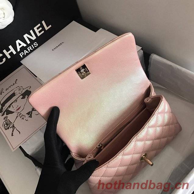 Chanel Small Flap Bag with Top Handle A92990 Light Pink Chanel Small Flap Bag with Top Handle A92990 Light Pink