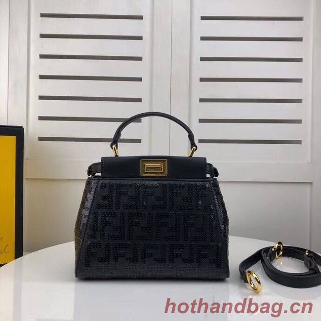 FENDI PEEKABOO ICONIC leather bag F0335 black FENDI PEEKABOO ICONIC leather bag F0335 black