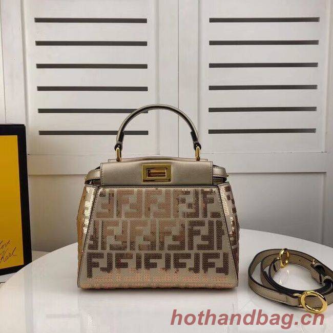FENDI PEEKABOO ICONIC leather bag F0335 gold FENDI PEEKABOO ICONIC leather bag F0335 gold