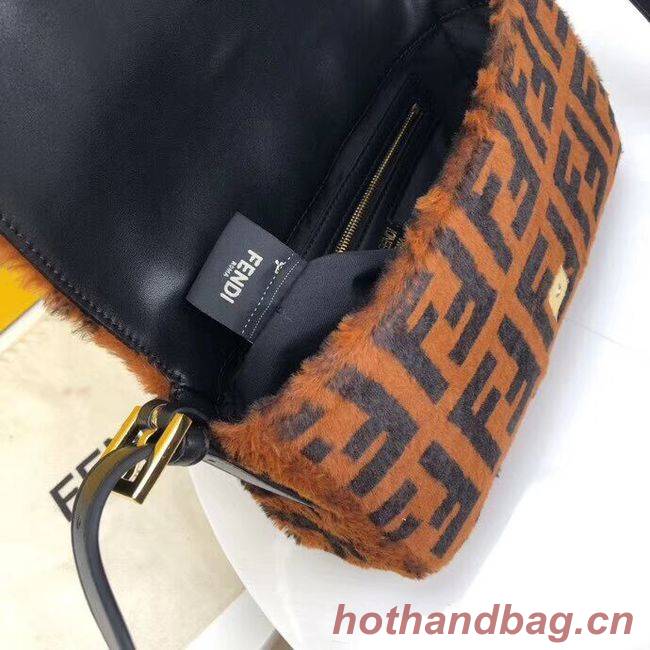 Fendi BAGUETTE Brown mink bag BR771A9 Brown Fendi BAGUETTE Brown mink bag BR771A9 Brown