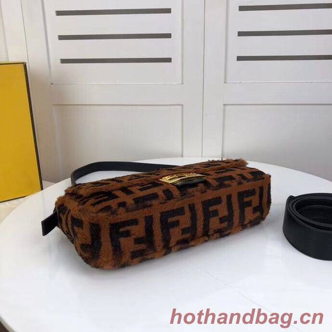 Fendi BAGUETTE Brown mink bag BR771A9 Brown Fendi BAGUETTE Brown mink bag BR771A9 Brown
