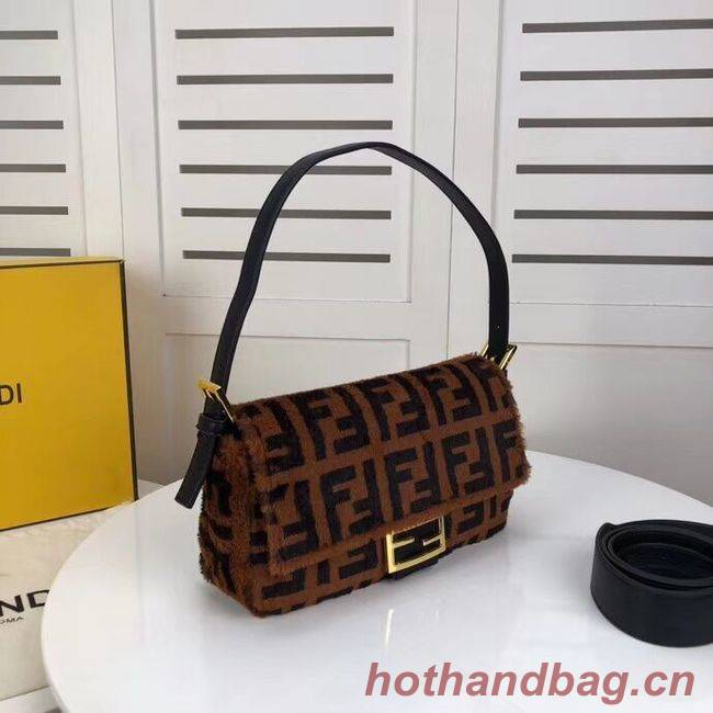 Fendi BAGUETTE Brown mink bag BR771A9 Brown Fendi BAGUETTE Brown mink bag BR771A9 Brown