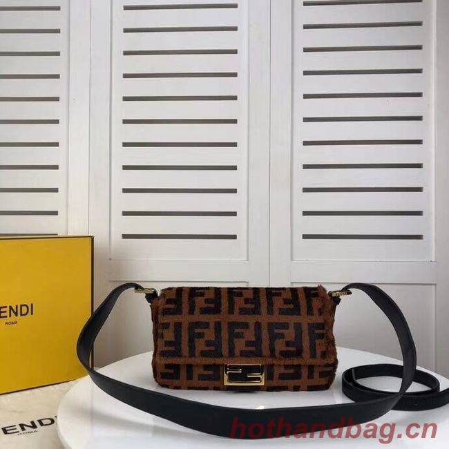 Fendi BAGUETTE Brown mink bag BR771A9 Brown Fendi BAGUETTE Brown mink bag BR771A9 Brown