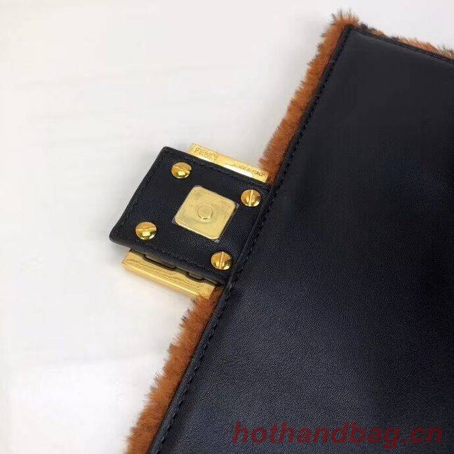 Fendi BAGUETTE Brown mink bag BR771A9 Brown Fendi BAGUETTE Brown mink bag BR771A9 Brown