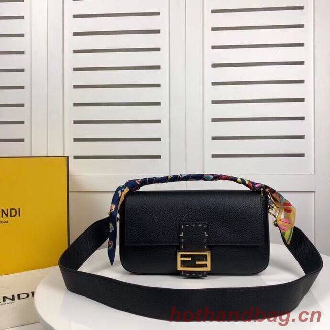 Fendi BAGUETTE leather bag F2466 black Fendi BAGUETTE leather bag F2466 black