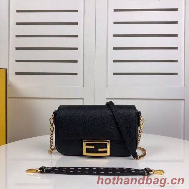 Fendi BAGUETTE leather bag F2467 black Fendi BAGUETTE leather bag F2467 black