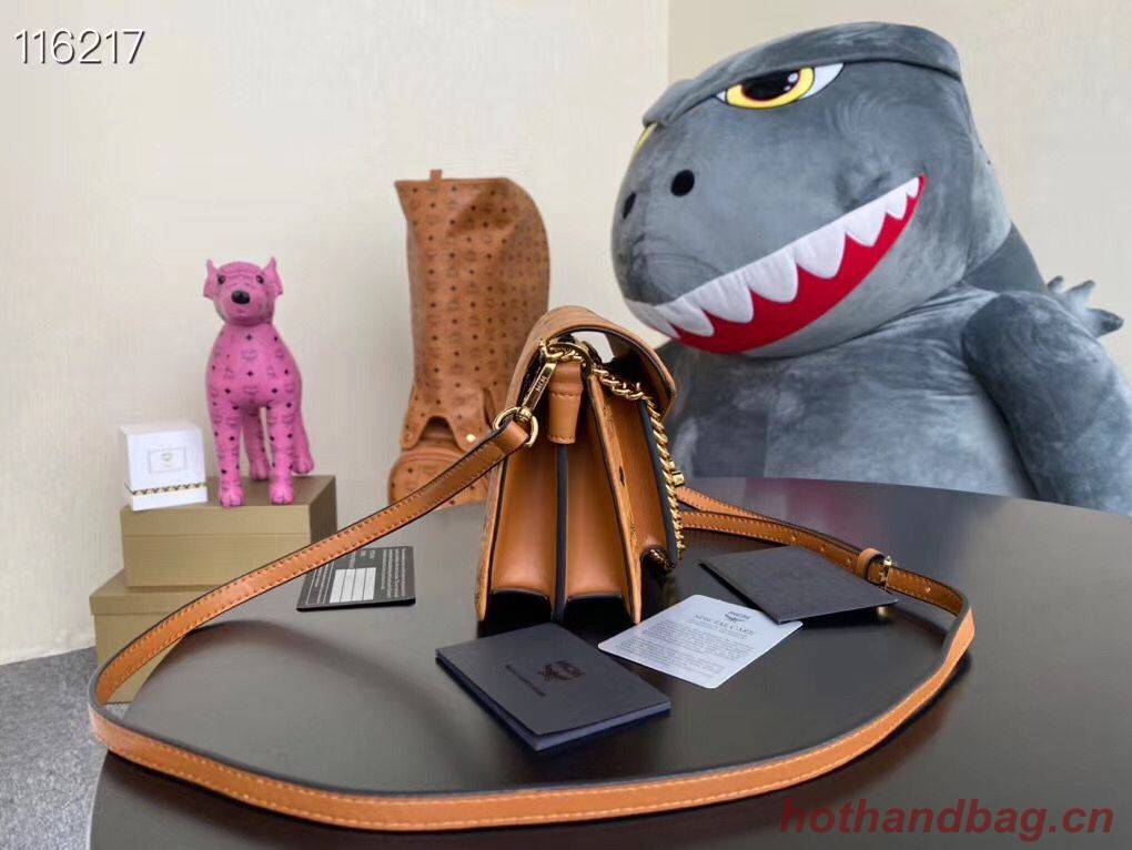 MCM Shoulder Bag Calfskin Leather 96857 Camel MCM Shoulder Bag Calfskin Leather 96857 Camel