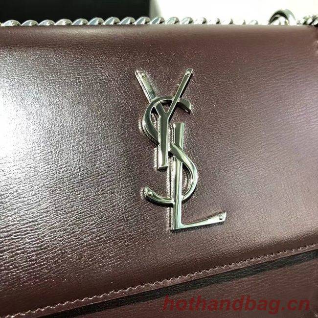 Yves Saint Laurent Calfskin Leather Shoulder Bag Y542206B Burgundy &silver-Tone Metal Yves Saint Laurent Calfskin Leather Shoulder Bag Y542206B Burgundy &silver-Tone Metal