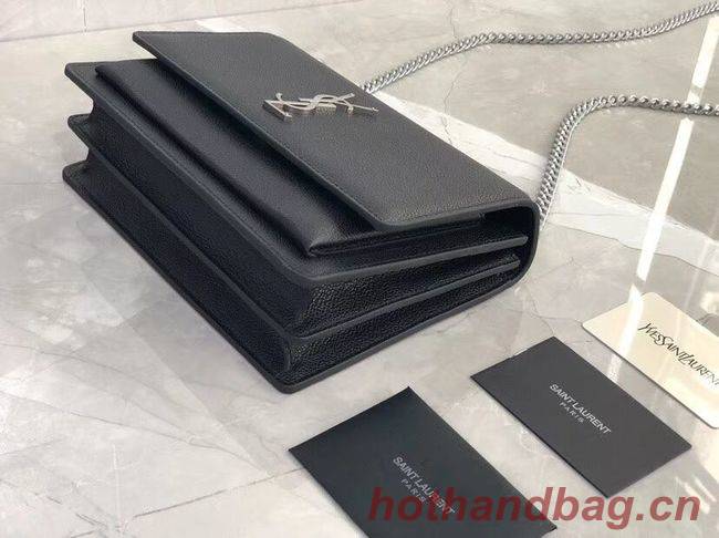 Yves Saint Laurent Calfskin Leather Shoulder Bag Y542206B black&silver-Tone Metal Yves Saint Laurent Calfskin Leather Shoulder Bag Y542206B black&silver-Tone Metal