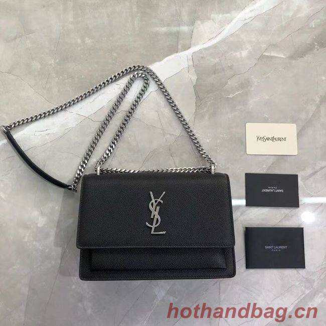Yves Saint Laurent Calfskin Leather Shoulder Bag Y542206B black&silver-Tone Metal Yves Saint Laurent Calfskin Leather Shoulder Bag Y542206B black&silver-Tone Metal