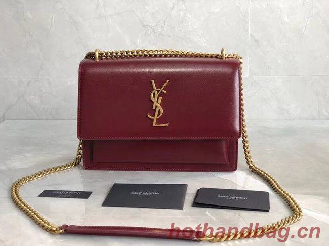 Yves Saint Laurent Calfskin Leather Shoulder Bag Y542206B red Yves Saint Laurent Calfskin Leather Shoulder Bag Y542206B red