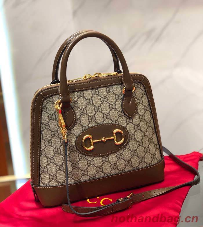 Gucci GG Supreme Canvas Top Handle Bag 621220 Brown Gucci GG Supreme Canvas Top Handle Bag 621220 Brown