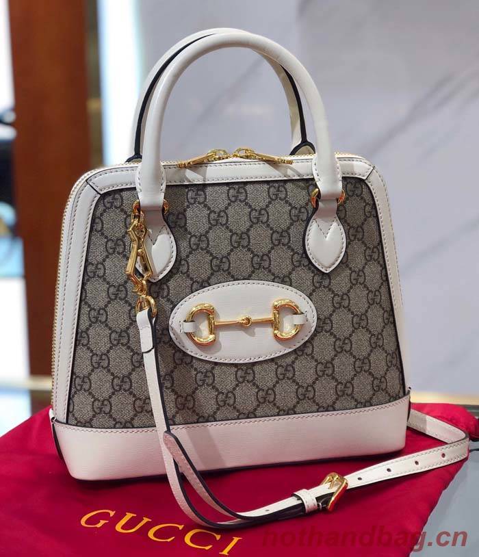 Gucci GG Supreme Canvas Top Handle Bag 621220 White Gucci GG Supreme Canvas Top Handle Bag 621220 White