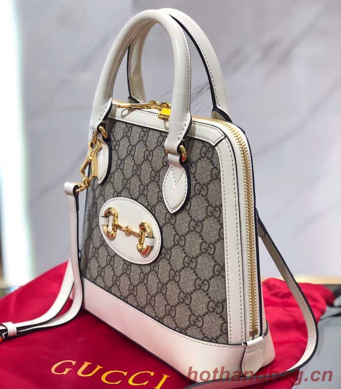 Gucci GG Supreme Canvas Top Handle Bag 621220 White Gucci GG Supreme Canvas Top Handle Bag 621220 White