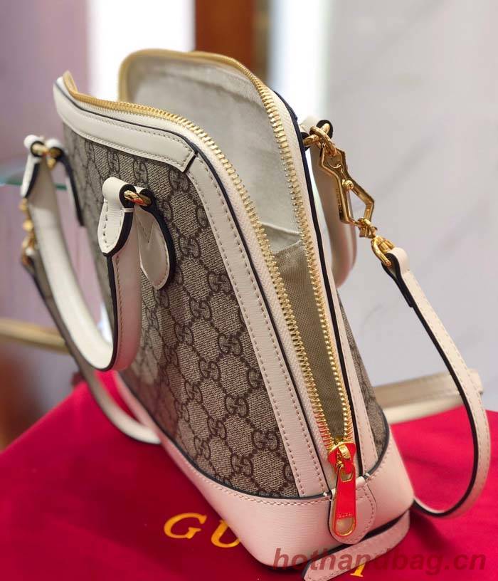 Gucci GG Supreme Canvas Top Handle Bag 621220 White Gucci GG Supreme Canvas Top Handle Bag 621220 White