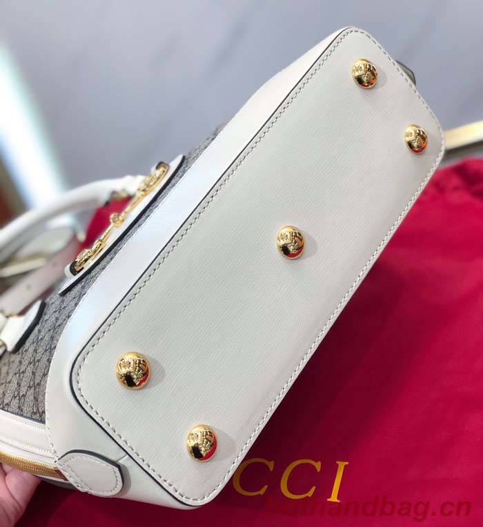 Gucci GG Supreme Canvas Top Handle Bag 621220 White Gucci GG Supreme Canvas Top Handle Bag 621220 White