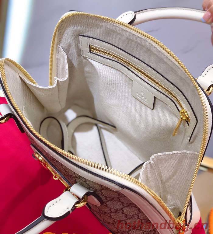 Gucci GG Supreme Canvas Top Handle Bag 621220 White Gucci GG Supreme Canvas Top Handle Bag 621220 White
