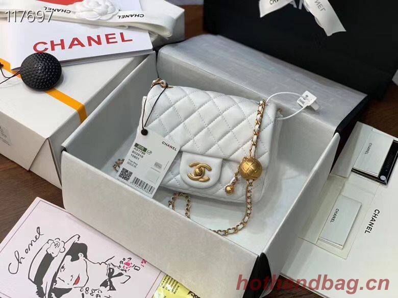 Chanel MINI Flap Bag Original Sheepskin Leather AS1786 White Chanel MINI Flap Bag Original Sheepskin Leather AS1786 White