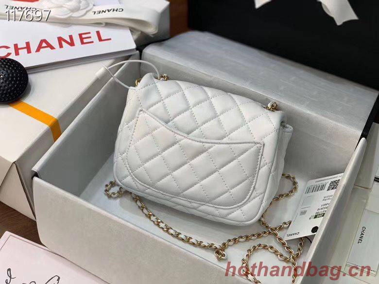 Chanel MINI Flap Bag Original Sheepskin Leather AS1786 White Chanel MINI Flap Bag Original Sheepskin Leather AS1786 White