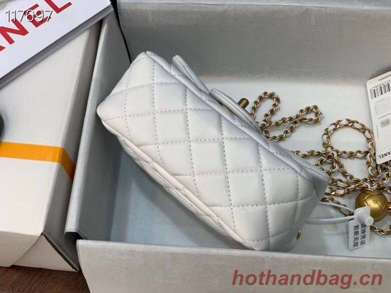 Chanel MINI Flap Bag Original Sheepskin Leather AS1786 White Chanel MINI Flap Bag Original Sheepskin Leather AS1786 White