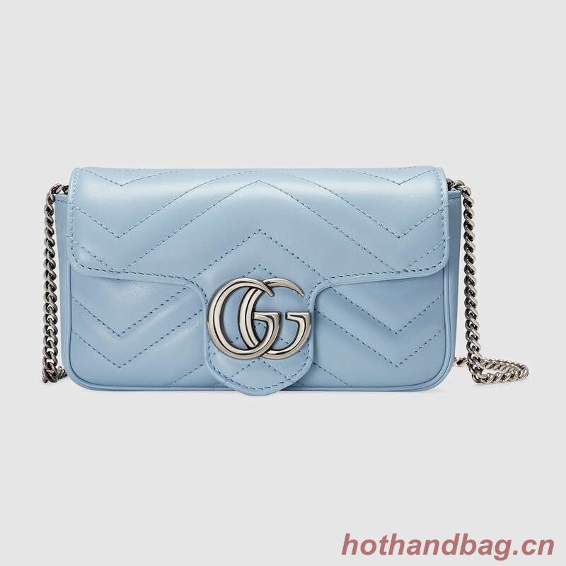 Gucci GG Marmont super mini bag 476433 Pastel blue Gucci GG Marmont super mini bag 476433 Pastel blue