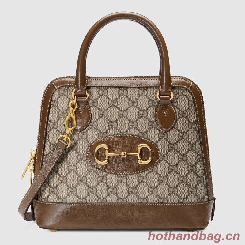 Gucci GG Supreme Canvas Top Handle Bag 621220 brown Gucci GG Supreme Canvas Top Handle Bag 621220 brown